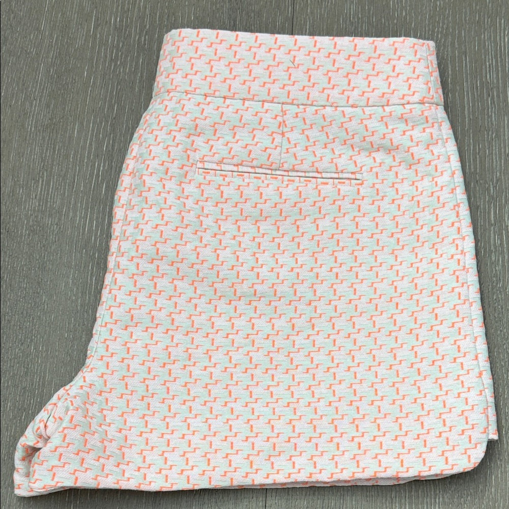 J Crew Side Zipper Pink and White Patterned Shorts